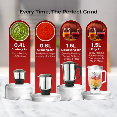 Evershopie JarGenie 4 Jar 750W Mixer Grinder